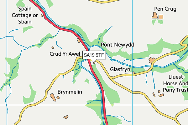 SA19 9TF map - OS VectorMap District (Ordnance Survey)