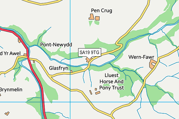 SA19 9TG map - OS VectorMap District (Ordnance Survey)