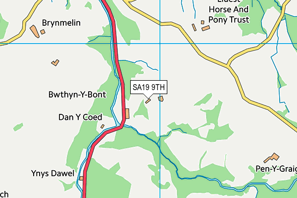 SA19 9TH map - OS VectorMap District (Ordnance Survey)