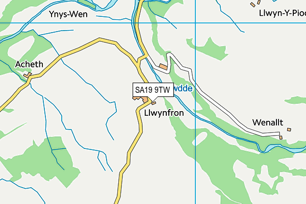 SA19 9TW map - OS VectorMap District (Ordnance Survey)