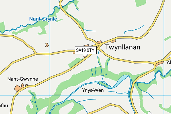 SA19 9TY map - OS VectorMap District (Ordnance Survey)