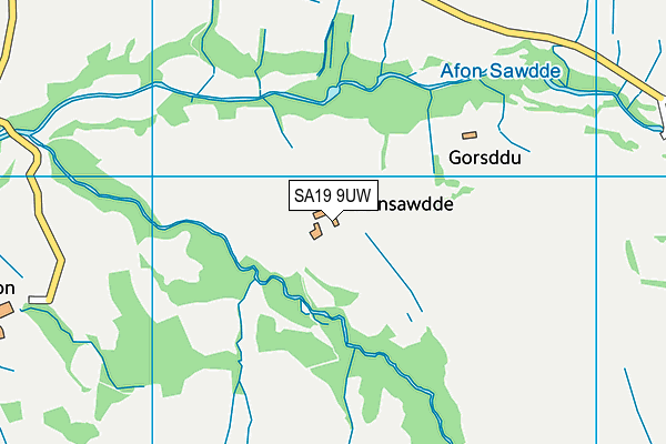 SA19 9UW map - OS VectorMap District (Ordnance Survey)