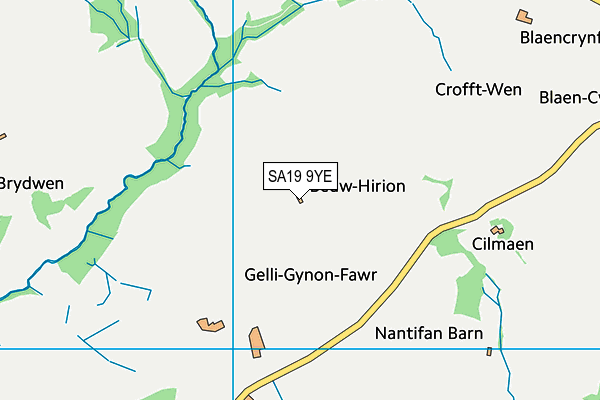 SA19 9YE map - OS VectorMap District (Ordnance Survey)