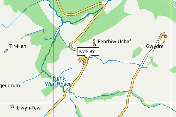 SA19 9YT map - OS VectorMap District (Ordnance Survey)