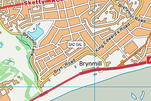 SA2 0AL map - OS VectorMap District (Ordnance Survey)