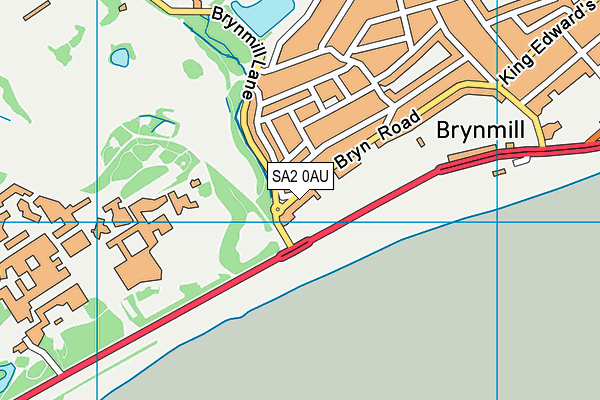 SA2 0AU map - OS VectorMap District (Ordnance Survey)