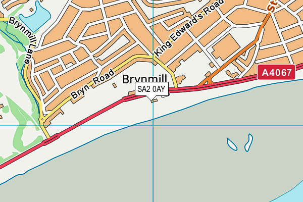 SA2 0AY map - OS VectorMap District (Ordnance Survey)