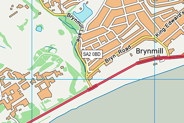 SA2 0BD map - OS VectorMap District (Ordnance Survey)