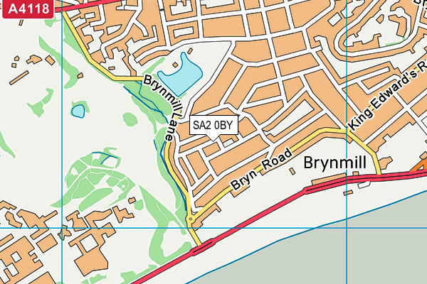 SA2 0BY map - OS VectorMap District (Ordnance Survey)