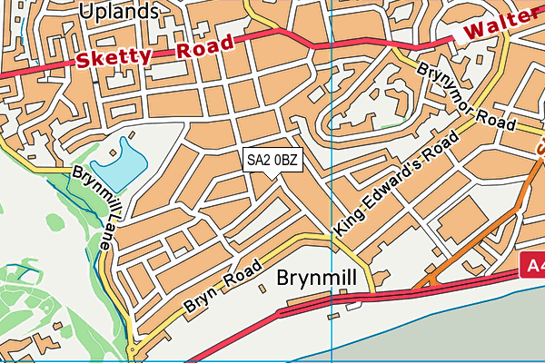 SA2 0BZ map - OS VectorMap District (Ordnance Survey)