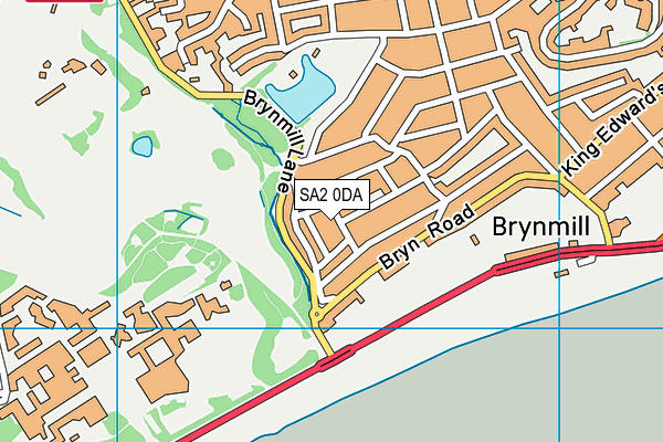 SA2 0DA map - OS VectorMap District (Ordnance Survey)