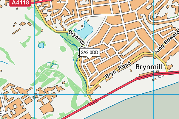 SA2 0DD map - OS VectorMap District (Ordnance Survey)