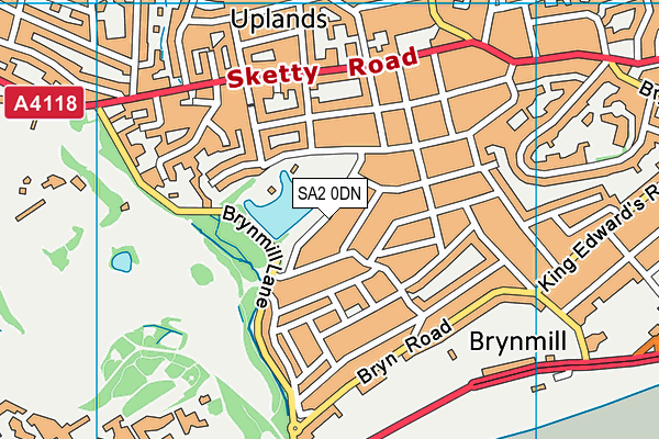 SA2 0DN map - OS VectorMap District (Ordnance Survey)