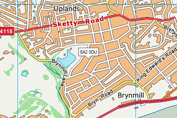 SA2 0DU map - OS VectorMap District (Ordnance Survey)