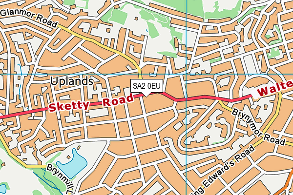 SA2 0EU map - OS VectorMap District (Ordnance Survey)