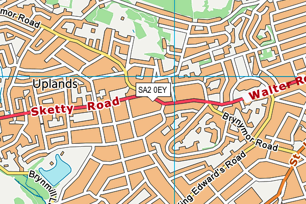 SA2 0EY map - OS VectorMap District (Ordnance Survey)