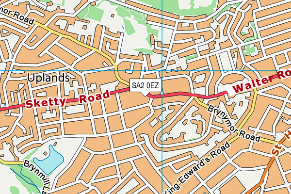 SA2 0EZ map - OS VectorMap District (Ordnance Survey)