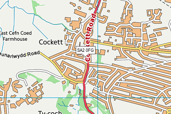 SA2 0FG map - OS VectorMap District (Ordnance Survey)