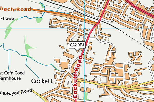 SA2 0FJ map - OS VectorMap District (Ordnance Survey)