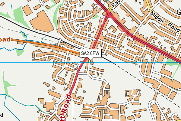 SA2 0FW map - OS VectorMap District (Ordnance Survey)