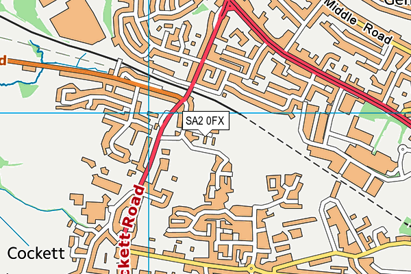 SA2 0FX map - OS VectorMap District (Ordnance Survey)