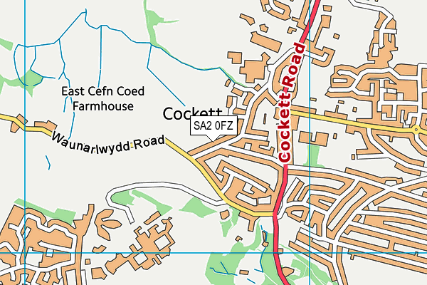 SA2 0FZ map - OS VectorMap District (Ordnance Survey)