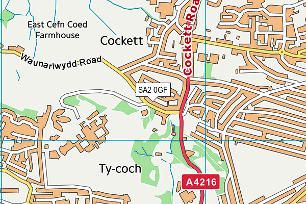 SA2 0GF map - OS VectorMap District (Ordnance Survey)