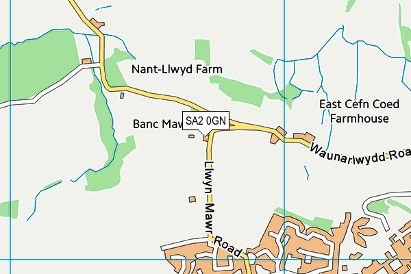 SA2 0GN map - OS VectorMap District (Ordnance Survey)