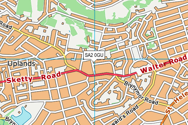 SA2 0GU map - OS VectorMap District (Ordnance Survey)
