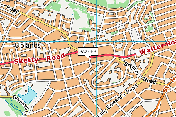 SA2 0HB map - OS VectorMap District (Ordnance Survey)