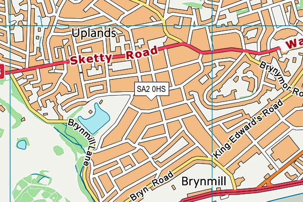 SA2 0HS map - OS VectorMap District (Ordnance Survey)