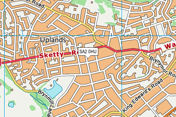 SA2 0HU map - OS VectorMap District (Ordnance Survey)