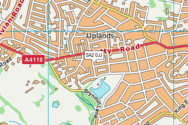 SA2 0JJ map - OS VectorMap District (Ordnance Survey)