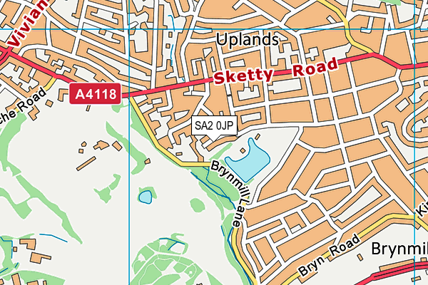 SA2 0JP map - OS VectorMap District (Ordnance Survey)