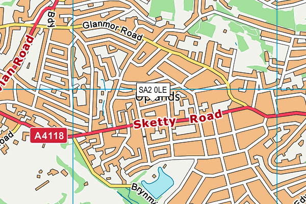 SA2 0LE map - OS VectorMap District (Ordnance Survey)