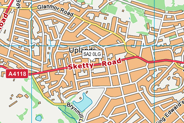 SA2 0LG map - OS VectorMap District (Ordnance Survey)