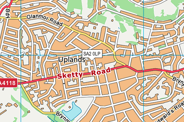 SA2 0LP map - OS VectorMap District (Ordnance Survey)