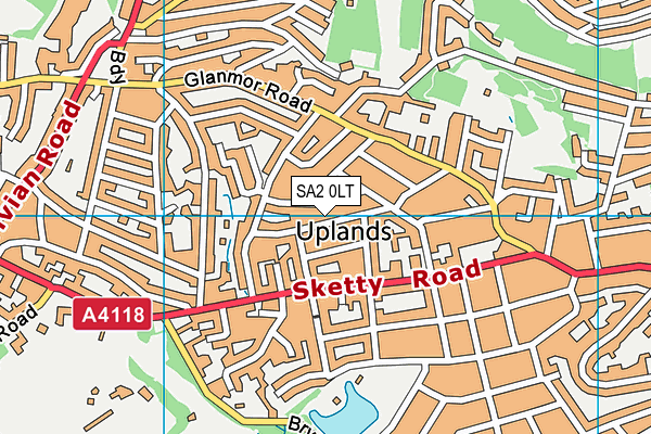 SA2 0LT map - OS VectorMap District (Ordnance Survey)