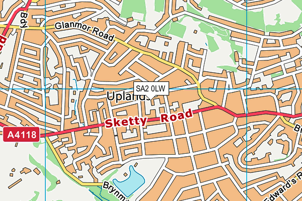 SA2 0LW map - OS VectorMap District (Ordnance Survey)