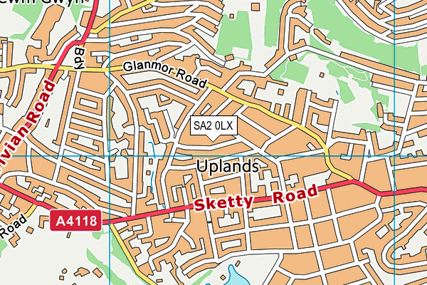 SA2 0LX map - OS VectorMap District (Ordnance Survey)