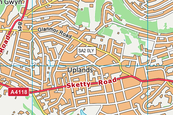 SA2 0LY map - OS VectorMap District (Ordnance Survey)