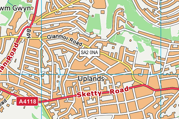 SA2 0NA map - OS VectorMap District (Ordnance Survey)