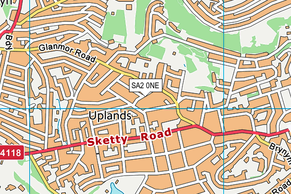 SA2 0NE map - OS VectorMap District (Ordnance Survey)