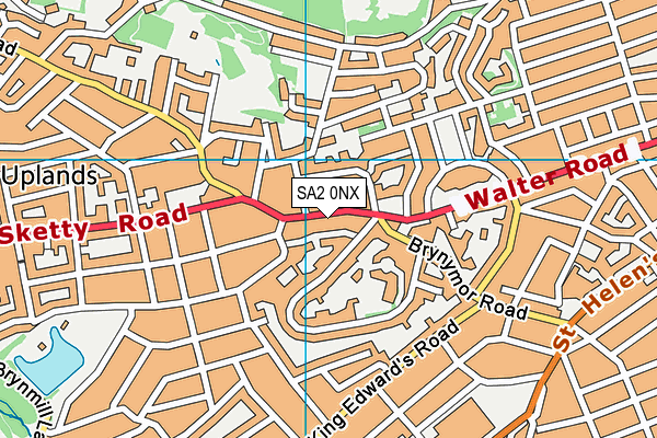 SA2 0NX map - OS VectorMap District (Ordnance Survey)