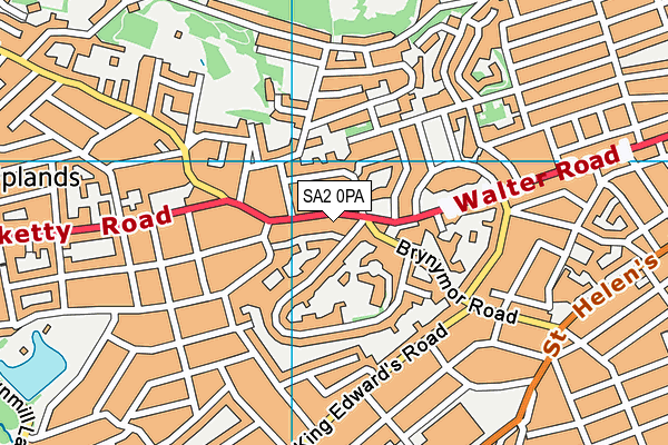 SA2 0PA map - OS VectorMap District (Ordnance Survey)