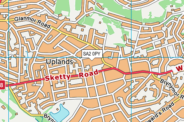 SA2 0PY map - OS VectorMap District (Ordnance Survey)