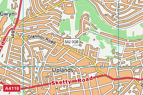 SA2 0QB map - OS VectorMap District (Ordnance Survey)