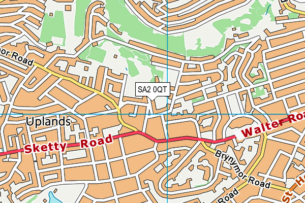 SA2 0QT map - OS VectorMap District (Ordnance Survey)