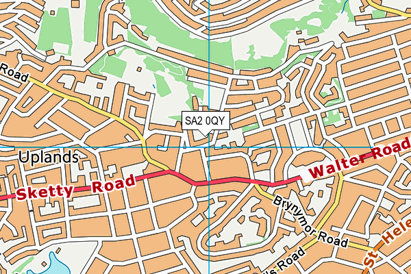 SA2 0QY map - OS VectorMap District (Ordnance Survey)