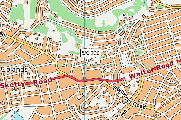 SA2 0QZ map - OS VectorMap District (Ordnance Survey)